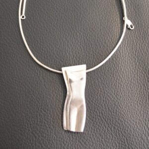 Twin Torso Silver Pendant Necklace